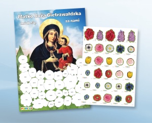Majówki - Matka Boża Gietrzwałdzka (plansza + zestaw naklejek, 25 kompletów) 